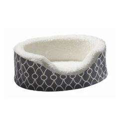 QuietTime® Defender Geo Orthopedic Nesting Pet Bed With Teflon Fabric Protector Gray Color 25 Inch(95178)