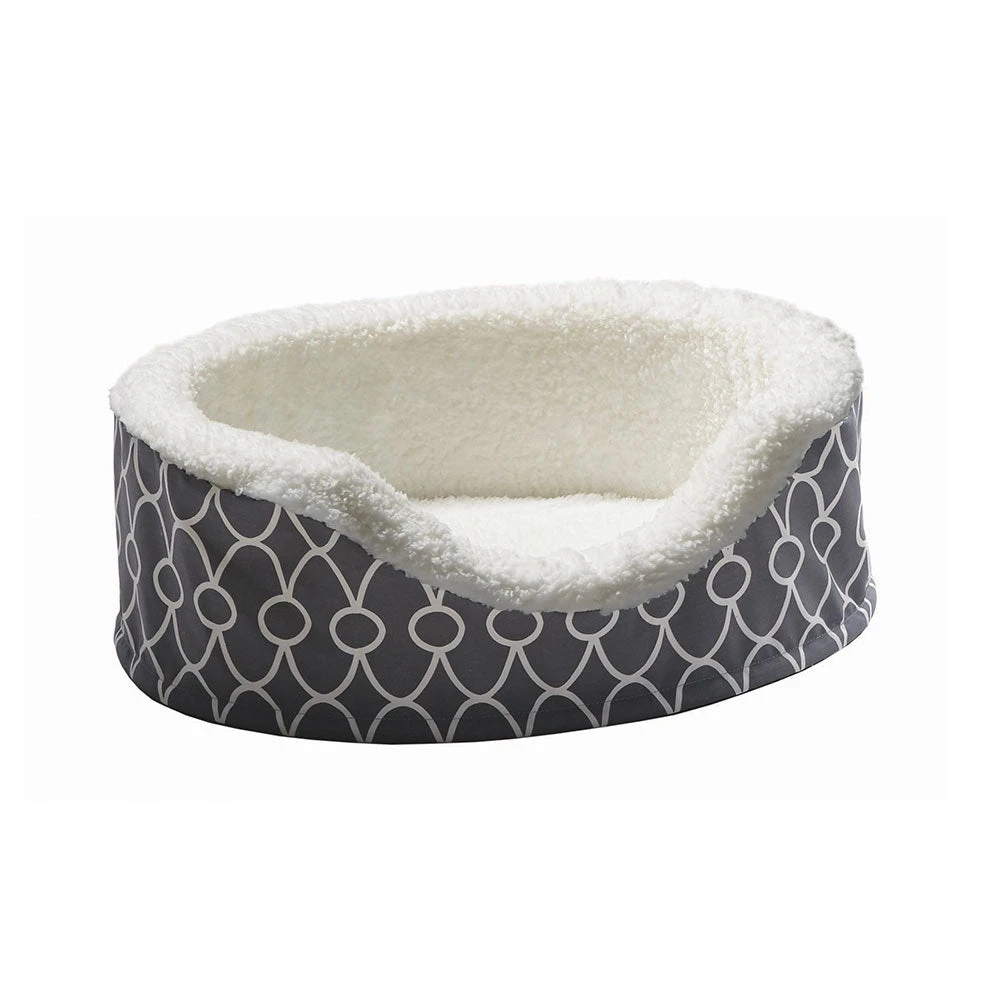 QuietTime® Defender Geo Orthopedic Nesting Pet Bed With Teflon Fabric Protector Gray Color 25 Inch(95178)