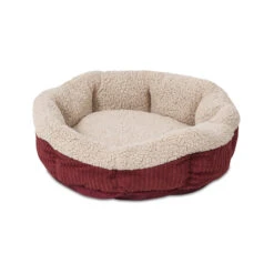 Aspen Pet® Self-Warming Oval Lounger Barn Red/Cream Color 19 Inch(57073)