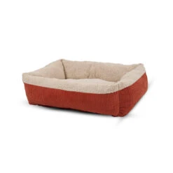 Aspen Pet® Self Warming Rectangular Lounger Barn Red/Cream Color Small(57074)