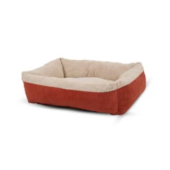 Aspen Pet® Self Warming Rectangular Lounger Barn Red/Cream Color Large(57076)