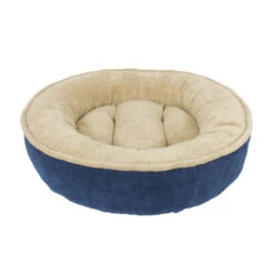 Rover Rest™ Maggie Donut Round Dog Bed Navy/Tan 27 X 27 X 7.5 Inch(135946)