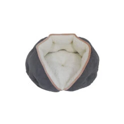 Arlee Pet Products Luna Tufted Clam Shell Style Cat & Dog Bed Steel Grey 21 × 21 × 10 Inch(135281)