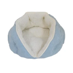 Arlee Pet Products Luna Tufted Clam Shell Style Cat & Dog Bed Moon Light Blue 21 × 21 × 10 Inch(135280)