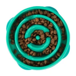 Outward Hound® Fun Feeder Slo-Bowl Mini For Dog Teal Color 1.4 Lbs(103889)