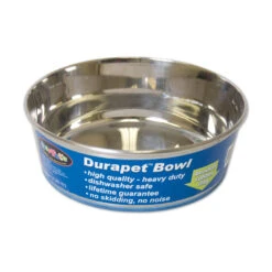 OurPets® Premium Rubber-Bonded Stainless Steel Bowl For Dog 3 Quartz(104093)