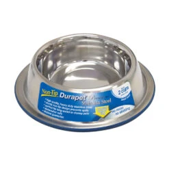 OurPets® Premium Rubber-Bonded Stainless Steel No-Tip Bowl For Dog Small(16383)