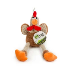 GoDog® Checkers™ Skinny Brown Roosters Dog Toys Large(115258)