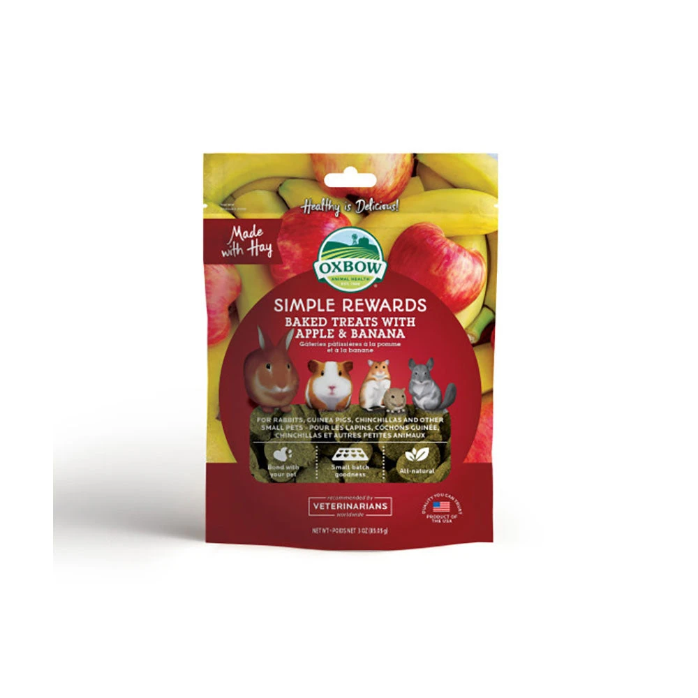 Oxbow Animal Health® Simple Rewards Baked Treats With Apple & Banana 2 Oz(105060) 3 Oxbow Animal Health® Simple Rewards Baked Treats With Apple & Banana 2 Oz(105060)
