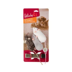 Petlinks® Lil Creepers™ Refillable Mice Cat Toys Gray/White Color 3 Count(25514)