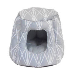 Sleepy Pet™ Jasper Hide & Sleep Dome Cat Bed Mola Print Grey(135565)