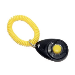 Starmark® Pro-Training Black/Yellow Clicker For Dog Training Deluxe With Yellow Wristband(35668)